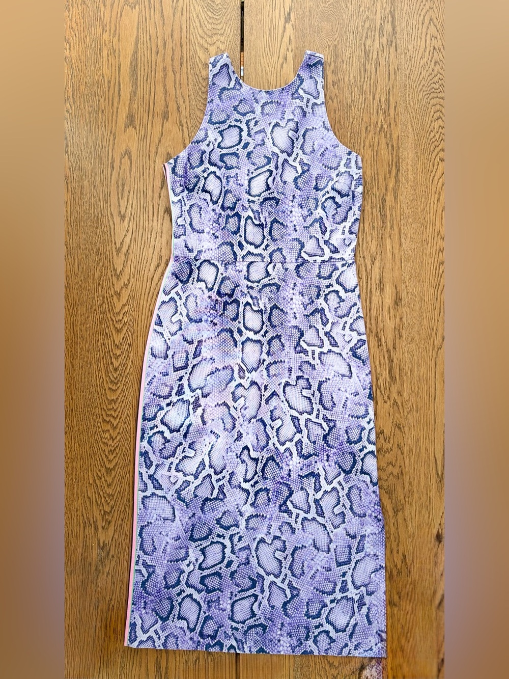 NWOT PINKO Purple Snake Print Slit Midi Dress IT 44 / US 8